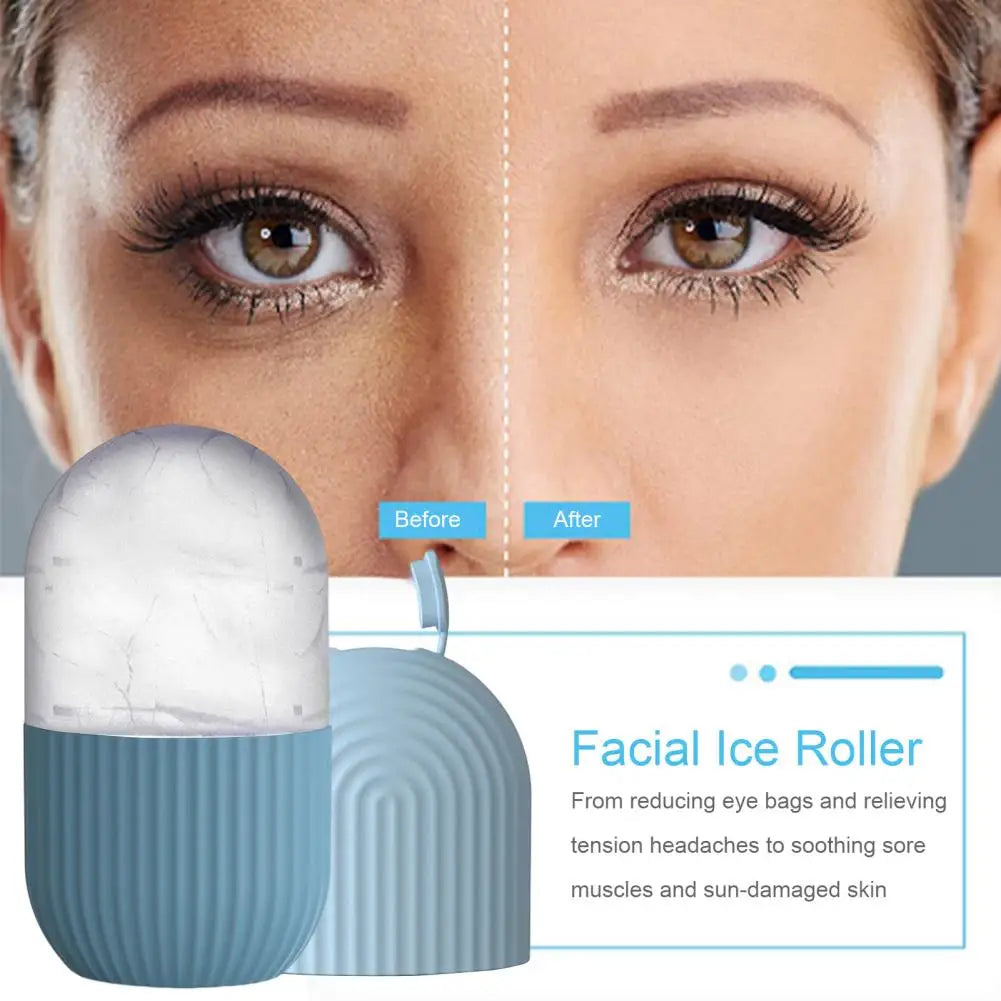 Ice Roller Reusable Puffy Eyes Roller Face Beauty Massage Ice Mold Pore Contraction Skin Cooling Roller for Skin Cares