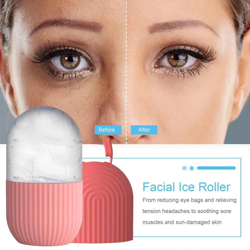 Ice Roller Reusable Puffy Eyes Roller Face Beauty Massage Ice Mold Pore Contraction Skin Cooling Roller for Skin Cares