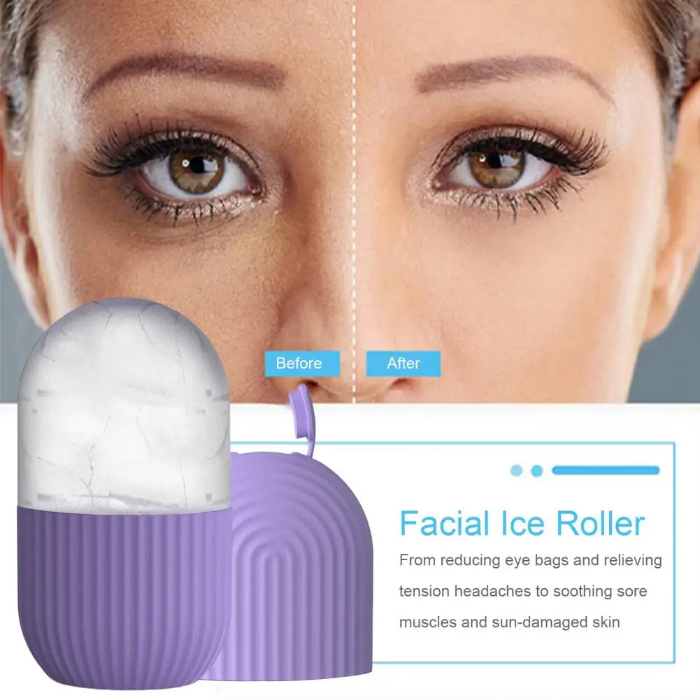 Ice Roller Reusable Puffy Eyes Roller Face Beauty Massage Ice Mold Pore Contraction Skin Cooling Roller for Skin Cares