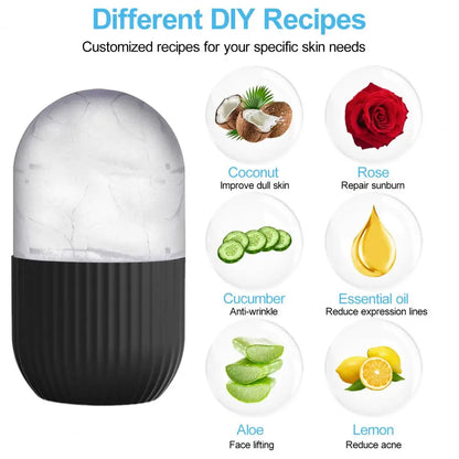 Ice Roller Reusable Puffy Eyes Roller Face Beauty Massage Ice Mold Pore Contraction Skin Cooling Roller for Skin Cares